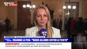 Loi immigration: "Marine Le Pen n'est pas encore présidente de la République, mais il y a déjà des résultats significatifs sur des sujets qui nous semblent importants" estime Edwige Diaz (RN)