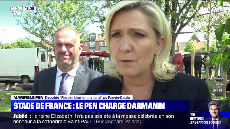Stade de France: Marine Le Pen charge Gérald Darmanin qu'elle accuse 