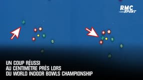 Un coup réussi au centimètre près lors du World Indoor Bowls Championship