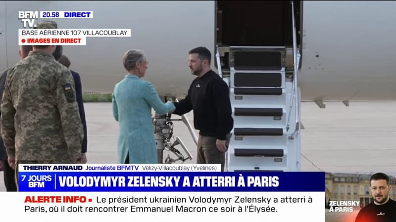 L'avion du président ukrainien, Volodymyr Zelensky, vient d'attérir sur la base aérienne de Villacoublay (Yvelines)