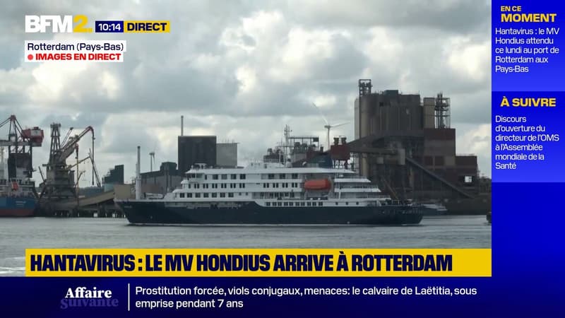 Hantavirus: le navire MV Hondius est arrivé au port de Rotterdam pour y être désinfecté