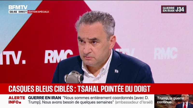Incidents entre le contingent français de la Finul et l'armée israélienne dans le sud du Liban: "C'est inacceptable si effectivement cela s'est passé comme ça", affirme l'ambassadeur d'Israël en France