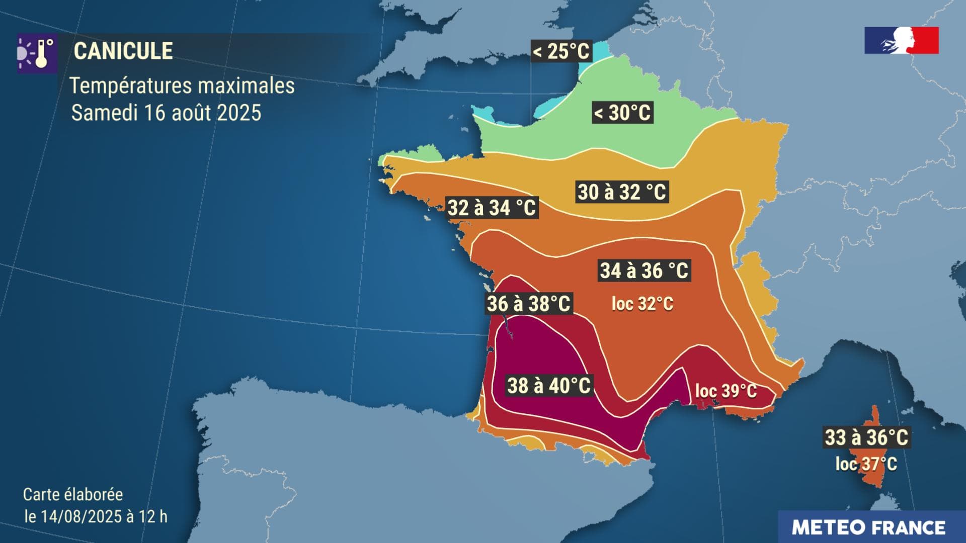 Les prévisions pour samedi 16 août 2025. Les prévisions pour samedi 16 août 2025.