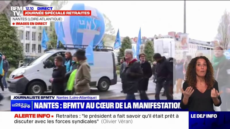 Retraites: à Nantes, la manifestation se déroule dans le calme