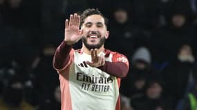 Le Lyonnais Rayan Cherki célèbre un but contre Angers en Ligue 1, décembre 2024