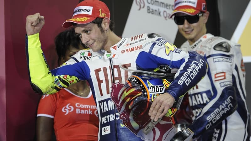 Valentino Rossi devant Jorge Lorenzo