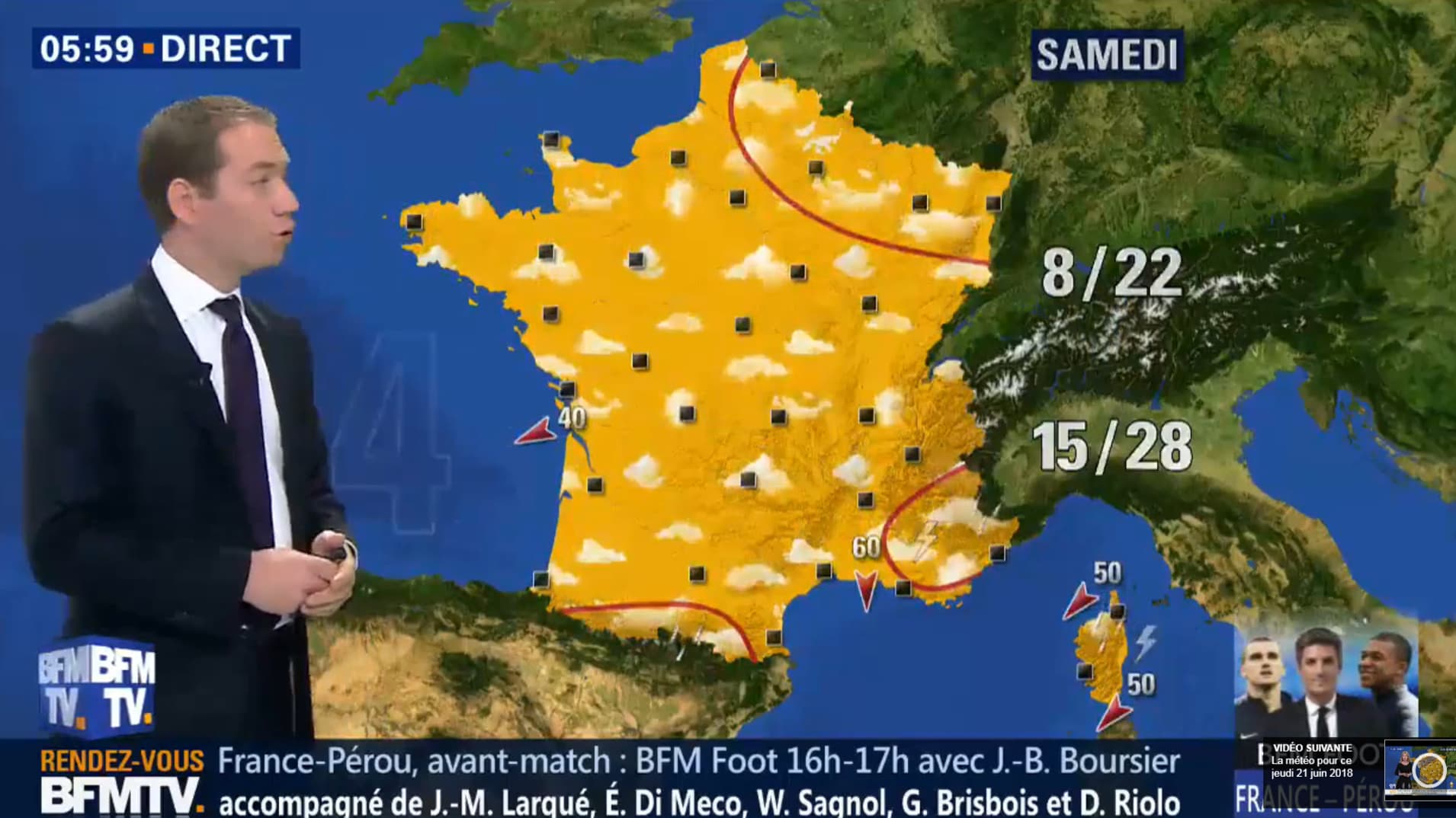 Météo du samedi 23 juin 2018 Météo du samedi 23 juin 2018