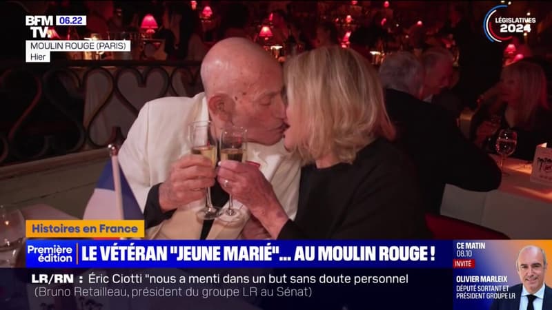 Harold Terens, vétéran américain et sa femme Jeanne, invités au Moulin Rouge