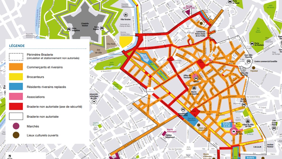 Plan de la Braderie 2022 de Lille