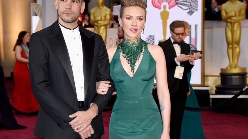 Scarlett Johansson et Romain Dauriac, le 22 février 2015