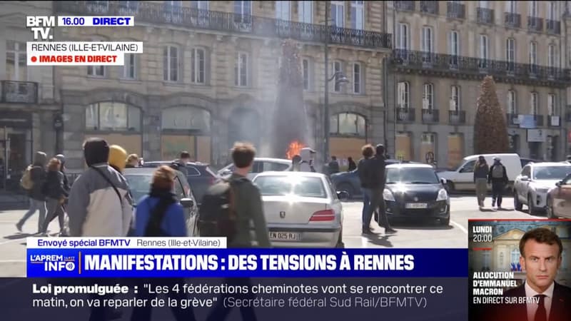 Rennes: des tensions dans la manifestation contre la réforme des retraites