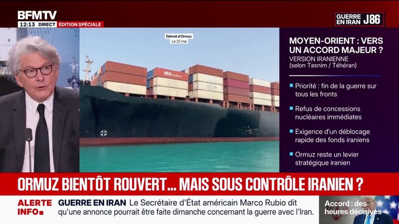 Protocole d'accord entre les États-Unis et l'Iran: "Il y a 60 jours, pour Donald Trump, c'est très important", affirme Thierry Breton