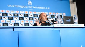 Jorge Sampaoli en conférence de presse avec l'OM