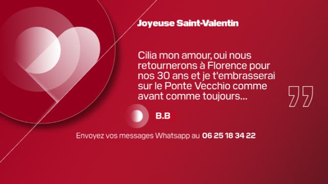 Message de Saint-Valentin, BFM LYON.