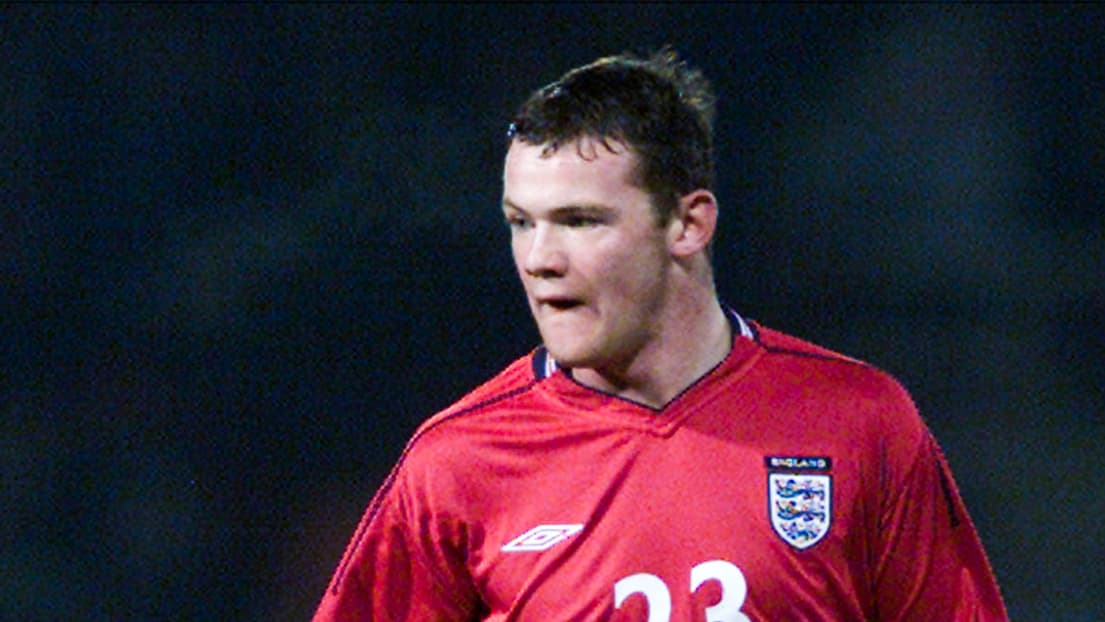 L'Anglais Wayne Rooney lors de sa première sélection contre l'Australie en 2003