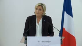 Marine Le Pen lors de son discours. 