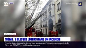 Incendie dans le 18ème: trois blessés légers, une soixante de pompiers mobilisés