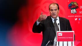 Jean-Christophe Cambadélis, premier secrétaire du Parti socialiste, le 12 octobre 2014, lors d'une conférence de presse à Paris.