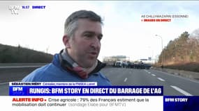 Agriculteurs bloqués sur l'autoroute A6: "On n'est pas impressionnés par les blindés qui sont devant nous", affirme Sébastien Méry (FNSEA Loiret)