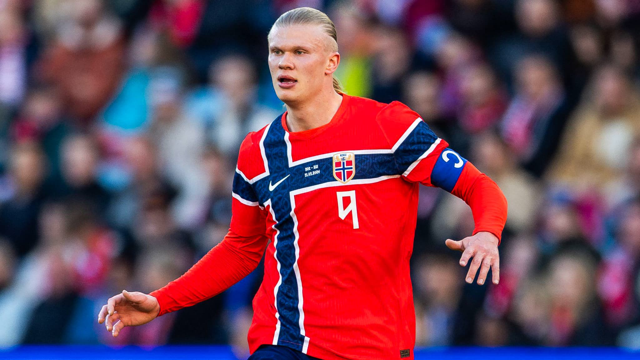 Erling Haaland avec la Norvège avant le match contre l’Irak