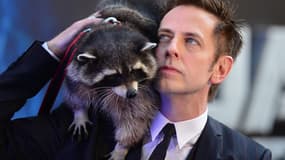 James Gunn et Oreo à Londres en juillet 2014 lors de la première des Gardiens de la Galaxie