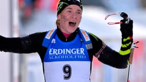 Anaïs Bescond sur le podium