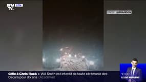 De nouvelles chutes de neige filmées sur la N52 en Moselle cette nuit