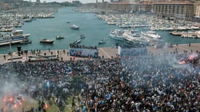 L'OM sur le Vieux Port pour fêter le titre de champion de France en 2010