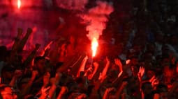 Des supporters de l'Eintracht contre Marseille
