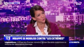 "Ils ont raison": la secrétaire d'État, Sabrina Agresti-Roubache, réagit à la prise de position politique de Kylian Mbappé et Marcus Thuram