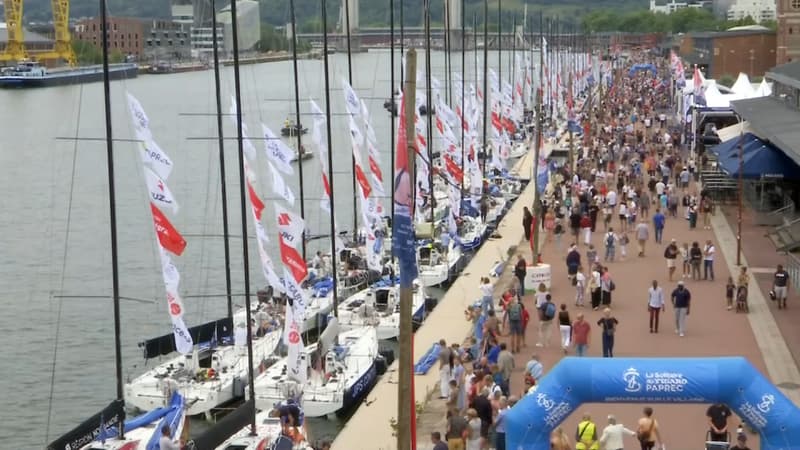 Les skippers de la Solitaire du Figaro sont arrivés le samedi 17 août 2024 sur les quais de la rive droite à Rouen. (Illustration)