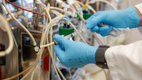 Un scientifique dans le laboratoire de LanzaTech, le 28 novembre 2022 à Skokie dans l'Illinois (États-Unis).