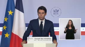 Gabriel Attal à l'issue du Conseil des ministres.