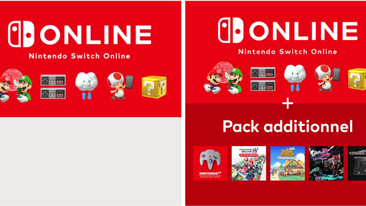 Les deux types d'abonnement proposés par Nintendo pour ses consoles Switch.