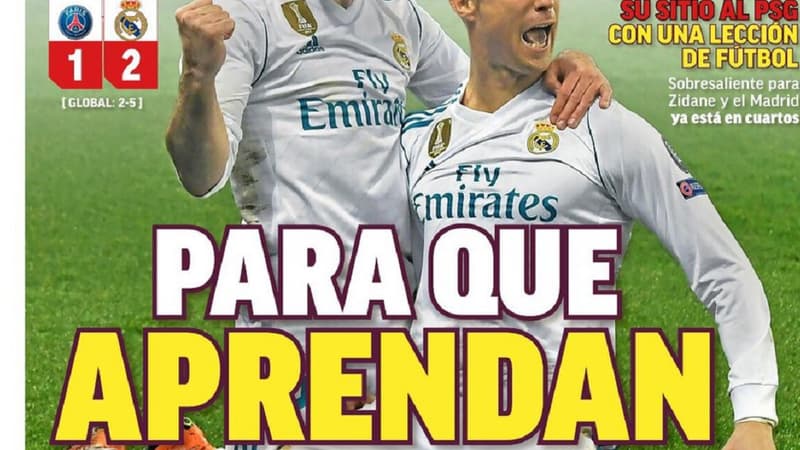 La Une de Marca au lendemain de PSG-Real