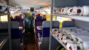 Un TGV médicalisé utilisé pour transféré des malades du covid-19 depuis la région Grand Est la semaine dernière