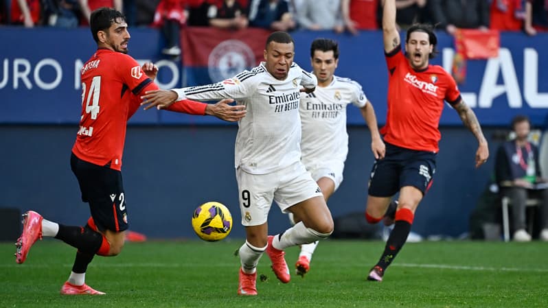 Kylian Mbappé lors d'Osasuna-Real Madrid le 15 février 2025