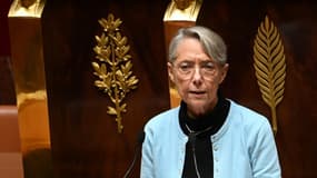 La Première ministre Elisabeth Borne devant l'Assemblée nationale, le 3 octobre 2022, à Paris