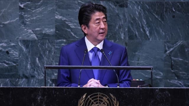 Shinzo Abe lors de l'Assemblée générale de l'ONU