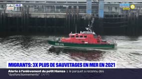Manche: trois fois plus de sauvetage en mer de migrants en 2021