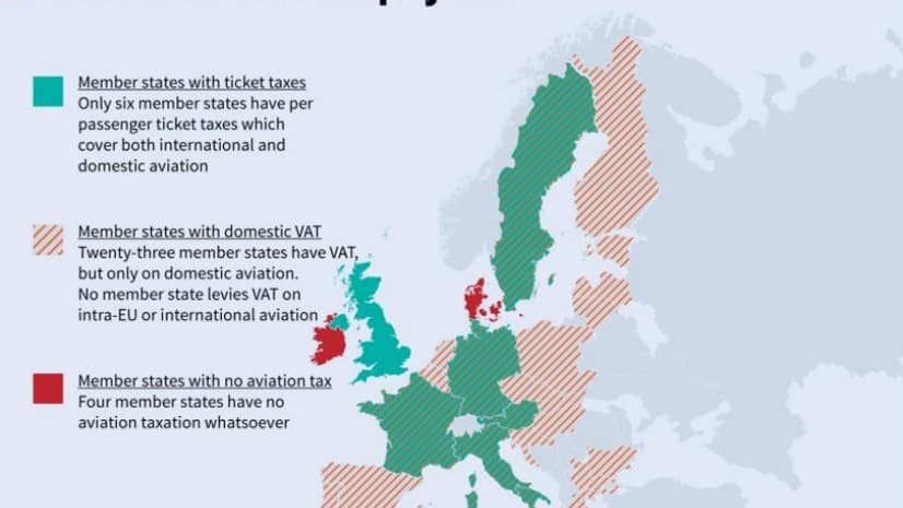 Les taxes appliquées sur le transport aérien dans l'Union européenne