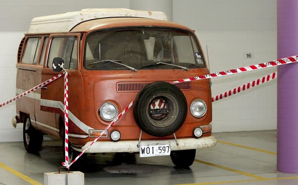 Combi Volkswagen orange appartenant à Peter Falconio et Joanne Lees
