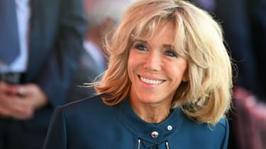 Brigitte Macron lors du défilé militaire du 14 juillet 2017 sur les Champs-Elysées