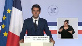 Le porte-parole du gouvernement Gabriel Attal le 5 mai 2021. 