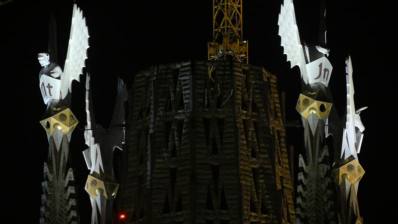 Les tours des évangélistes de la Sagrada Familia de Barcelone, le 13 novembre 2023.