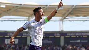 Brecht Dejaegere avec Toulouse face au SCO d'Angers, le 16 octobre 2022.