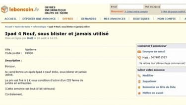Mi-août, un diplômé de droit recherchant un poste de juriste en entreprise a décidé d'offrir un iPad à quiconque lui proposerait un CDI.