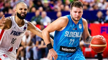 Fournier contre Doncic lors de France-Slovénie à l'Eurobasket 2022 