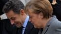 Angela Merkel est intervenue de fait dans la campagne présidentielle française en apportant lundi son soutien "sur tous les plans" au président sortant Nicolas Sarkozy, distancé dans les sondages par le socialiste François Hollande. /Photo prise le 6 févr