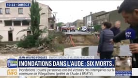 À Villegailhenc dans l'Aude, ce pont a été coupé en deux par la force des eaux 